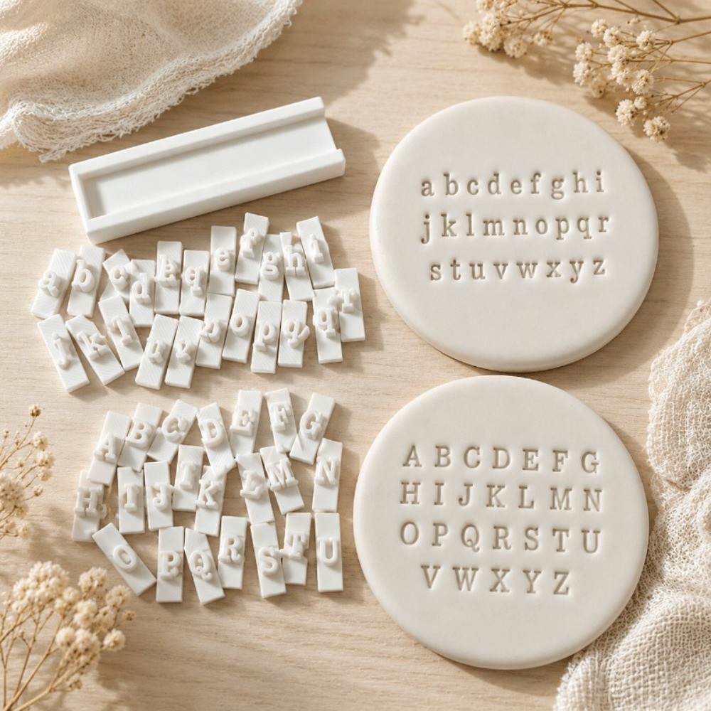 Soap Making Kit For Beginners - Handmade Clay Letter Number Stamp Set