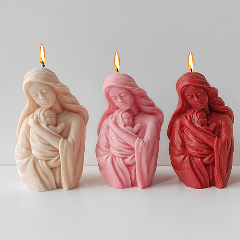 Soap Making Diy Kit - Madonna Hold Baby Silicone Candle Mold