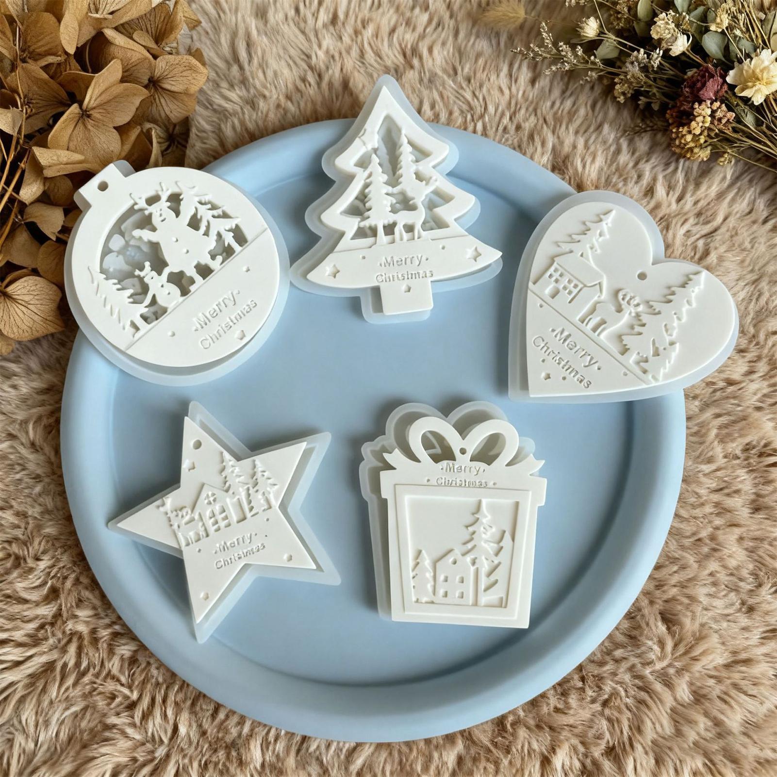 5Pcs Christmas Silicone Molds  - Soap Making Kit For Beginners ulasan dan harga