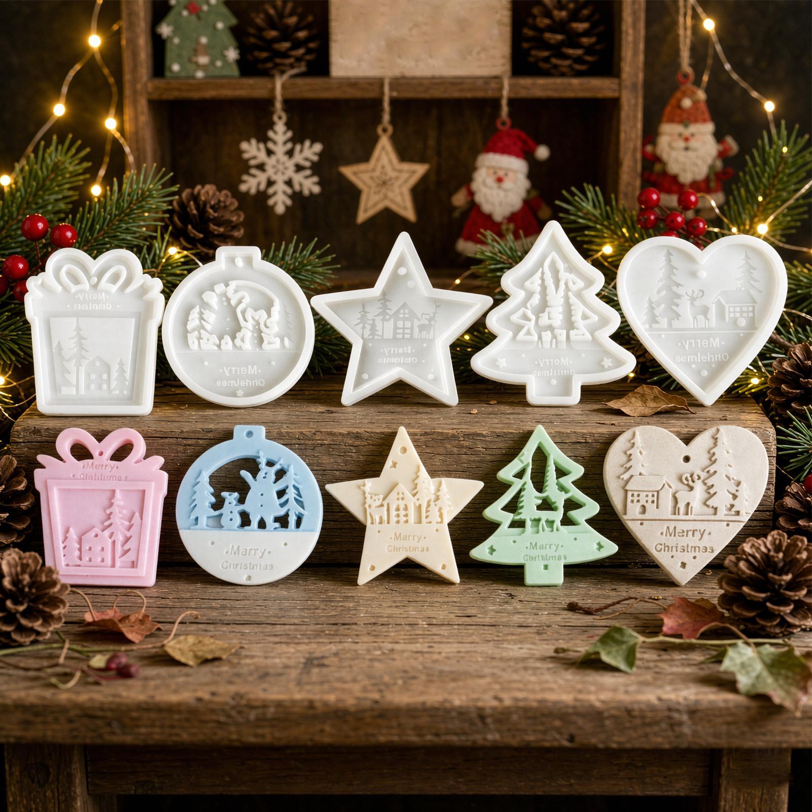 5Pcs Christmas Silicone Molds  - Soap Making Kit For Beginners ulasan dan harga